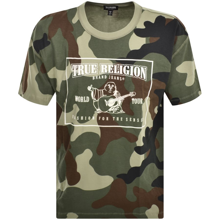 True Religion Jeans Drop Shoulder T Shirt Green | Mainline Menswear us